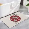 Cherry Blossoms Diatomite Bath Mat for Bathroom, Super Absorbent Floor Mat Washable Quick Drying Diatomaceous Mat for Bathroom Shower Sink Floor Runner Rugs 20x32 Farmhouse Spring Floral Red Sun view 1
