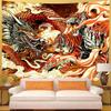 Aidatain Japanese Dragon Tiger Fighting Wall Tapestry Fantasy Mythology Animal Theme Art Wall Hanging Tapestry Flannel Fabric 100" L x 90" W for Living Room Bedroom Dorm GTZYAT418 view 3