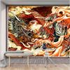 Aidatain Japanese Dragon Tiger Fighting Wall Tapestry Fantasy Mythology Animal Theme Art Wall Hanging Tapestry Flannel Fabric 100" L x 90" W for Living Room Bedroom Dorm GTZYAT418 view 4