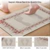 Spring Floral Diatomite Bath Mat for Bathroom, Super Absorbent Floor Mat Washable Quick Drying Diatomaceous Mat for Bathroom Shower Sink Runner Rugs 20x32 Summer Pink Flower Botanical Rustic Burlap view 3
