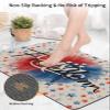 4th of July Diatomite Bath Mat for Bathroom, Super Absorbent Floor Mat Washable Quick Drying Diatomaceous Mat for Bathroom Shower Sink Runner Rugs 18x30 Independence Day Blue Red Star Rustic Burlap view 4