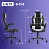 24/7 Shop at Home Nook PC Gaming Chair, Ergonomic Office Chair, Desk Chair with Lumbar Support Flip Up Arms Headrest PU Leather Executive High Back Computer Chair for Recreation Room, White view 3