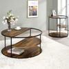 24/7 Shop at Home Burgetts Modern 3-Tier Multi-Storage Metal 2-Piece Coffee Table Set with Shelves for Living Room, Bedroom, Home Office, Black view 2