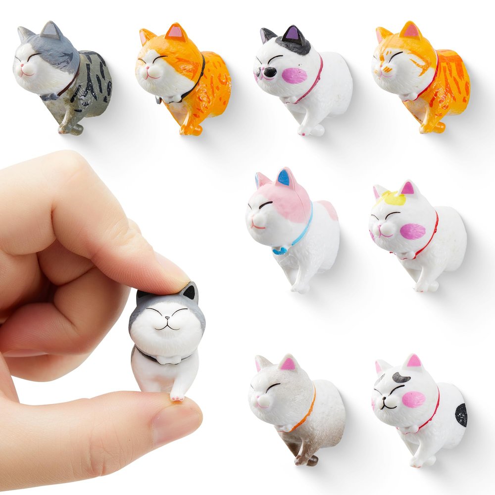 KUHPLOVE 9Pcs Cat Fridge Magnet - Adorable and Educational Fridge Magnets