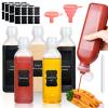 Akamino 16 Oz Condiment Squeeze Bottles, 5 Pack Plastic Squeeze Squirt Bottle with Flip Top Cap, Multipurpose Squirt Bottles for Oil,Hot Sauce,Ketchup,BBQ(2 Silicone Funnel,5 Chalk Labels And 1 Pen) view 1