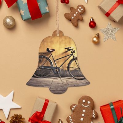 1 Wooden Christmas Ornaments Old Bicycle Christmas Tree Ornament Xmas Wooden Ornaments for Holiday Christmas Hanging Decorations for Party