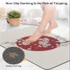 Cherry Blossoms Diatomite Bath Mat for Bathroom, Super Absorbent Floor Mat Washable Quick Drying Diatomaceous Mat for Bathroom Shower Sink Floor Runner Rugs 16x24 Farmhouse Spring Floral Red Sun view 4