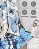 BOBOWUNY Gradient Blue Butter-Fly Blackout Door Curtains for Doorway, Shabby Chic Farmhouse Elegant Art Thermal Insulted Doorway Curtains for Closet Living Room Bedroom Decorative Room Divider 39x78 view 3