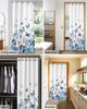 BOBOWUNY Gradient Blue Butter-Fly Blackout Door Curtains for Doorway, Shabby Chic Farmhouse Elegant Art Thermal Insulted Doorway Curtains for Closet Living Room Bedroom Decorative Room Divider 39x78 view 4