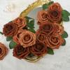 YEEFLORA Artificial Flowers, 100pcs Artificial Rose for DIY Wedding Bouquets Centerpieces Arrangements, Shades of Terracotta Foam Roses with Stem for Bridal Shower Party Home Decorations view 2
