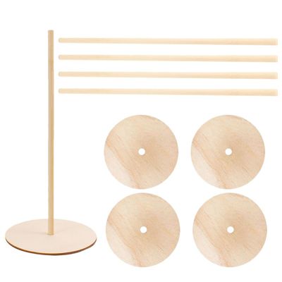 Didiseaon 5pcs Detachable Wood Donut Stands Sturdy Display Holders for Birthday Parties Weddings Festivals Round Design for Dessert Table Safe Donut Holders