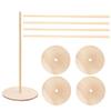 Didiseaon 5pcs Detachable Wood Donut Stands Sturdy Display Holders for Birthday Parties Weddings Festivals Round Design for Dessert Table Safe Donut Holders view 1