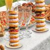 Didiseaon 5pcs Detachable Wood Donut Stands Sturdy Display Holders for Birthday Parties Weddings Festivals Round Design for Dessert Table Safe Donut Holders view 2