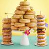 Didiseaon 5pcs Detachable Wood Donut Stands Sturdy Display Holders for Birthday Parties Weddings Festivals Round Design for Dessert Table Safe Donut Holders view 3