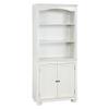 24/7 Shop at Home Xanthe Transitional Wood 5 Shelves Bookcase with 2 Cabinet Doors for Living Room, Home Office, Bedroom, Luminous White view 1