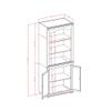 24/7 Shop at Home Xanthe Transitional Wood 5 Shelves Bookcase with 2 Cabinet Doors for Living Room, Home Office, Bedroom, Luminous White view 3