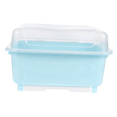 BESTonZON Chopstick and Cutlery Draining Box Transparent Lid Versatile Kitchen Storage Organizer for Spoons Forks and Bowls Compact Design for Spaces