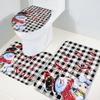 Wotrend Snowman 3 Piece Bath Rugs Set Red Christmas Snowman Snowflake Buffalo Plaid Non-Slip Bathroom Mats Absorbent Contour Soft Mat Toilet Lid Cover Bathroom Decor Set- 20"x32"+16"x18"+16"x20" view 1