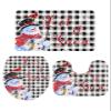Wotrend Snowman 3 Piece Bath Rugs Set Red Christmas Snowman Snowflake Buffalo Plaid Non-Slip Bathroom Mats Absorbent Contour Soft Mat Toilet Lid Cover Bathroom Decor Set- 20"x32"+16"x18"+16"x20" view 3