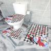 Wotrend Snowman 3 Piece Bath Rugs Set Red Christmas Snowman Snowflake Buffalo Plaid Non-Slip Bathroom Mats Absorbent Contour Soft Mat Toilet Lid Cover Bathroom Decor Set- 20"x32"+16"x18"+16"x20" view 4