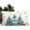 SPXUBZ Blue Christmas Tree Snowflake Throw Pillow Cover Merry Christmas Linen Pillowcase Winter Festival Home Decor Indoor Pillowcase Cushion Cover 20x30 Inch(Two Sides Print) view 2