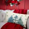 SPXUBZ Blue Christmas Tree Snowflake Throw Pillow Cover Merry Christmas Linen Pillowcase Winter Festival Home Decor Indoor Pillowcase Cushion Cover 20x30 Inch(Two Sides Print) view 3