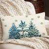SPXUBZ Blue Christmas Tree Snowflake Throw Pillow Cover Merry Christmas Linen Pillowcase Winter Festival Home Decor Indoor Pillowcase Cushion Cover 20x30 Inch(Two Sides Print) view 4