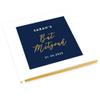 Andaz Press Personalized Bar/Bat Mitzvah Guest Book with Gold Accents, Custom Minimal Script 120 Pages 8.5"x8.5" Hard Cover Photo Album for Girls or Boys, Jewish Birthday Party Decorations, 1-Pack view 1