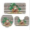 Wotrend Christmas 3 Piece Bath Rugs Set Funny Santa Claus Tropical Palm Beach Non-Slip Bathroom Mats Absorbent Contour Soft Mat Toilet Lid Cover Bathroom Decor Set- 18"x30"+14"x18"+15"x18" view 3