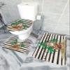Wotrend Christmas 3 Piece Bath Rugs Set Funny Santa Claus Tropical Palm Beach Non-Slip Bathroom Mats Absorbent Contour Soft Mat Toilet Lid Cover Bathroom Decor Set- 18"x30"+14"x18"+15"x18" view 4