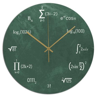 Math Equations and Notations Wall Clock Modern Math Round PVC Clock 10x10 Inch Bedroom Battery Operated Quartz Quiet Clock for Bathroom Housewarming Christmas Birthday Gift Outdoor