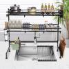 Over The Sink Dish Drying Rack, 2-Tier Multifunctional Over The Sink Dish Rack, Large Storage Space Kitchen Dish Drying Rack for Storing Seasonings, Dishes, Chopsticks, Cutting Boards (32.3in) view 1