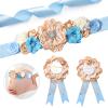 XINRUI Floral Maternity Sash Mummy Daddy to Be Corsage Pin Set Blue Teddy Bear Baby Shower Sash Belly Belt Flower Pregnancy Photo Props Maternity Photography (Champagne) view 1