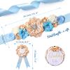 XINRUI Floral Maternity Sash Mummy Daddy to Be Corsage Pin Set Blue Teddy Bear Baby Shower Sash Belly Belt Flower Pregnancy Photo Props Maternity Photography (Champagne) view 2