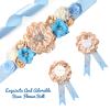 XINRUI Floral Maternity Sash Mummy Daddy to Be Corsage Pin Set Blue Teddy Bear Baby Shower Sash Belly Belt Flower Pregnancy Photo Props Maternity Photography (Champagne) view 3