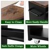 TEAMIX 4 Tier Slim Storage Cart with Handle, Slide Out Storage Rolling Utility Cart Mobile Shelving Unit Organizer Trolley for Small Spaces Kitchen Laundry Narrow Places (Black+Brown, 7-7/8'' W) view 4