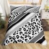 Leopard Print Kids Duvet Cover Set Twin Size,Abstract Cheetah Skin Fashion Bedding Set,Girls Boys Women Room Decor,Geometric Stripes Patchwork Comforter Cover,Black Gray Quilt Cover,1 Pillowcase view 4