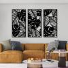 3 Pcs Large Leaves Metal Wall Art, Tropical Palm Leaf Wall Decor, Boho Metal Leaves Wall Art Decor, Hanging Tropical Wall Decor for Living Room Bedroom Outdoor (41x20 inches / 104.5x50x3 PCS, White) view 2