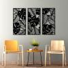 3 Pcs Large Leaves Metal Wall Art, Tropical Palm Leaf Wall Decor, Boho Metal Leaves Wall Art Decor, Hanging Tropical Wall Decor for Living Room Bedroom Outdoor (41x20 inches / 104.5x50x3 PCS, White) view 4