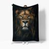 ARTXZDZ Lion Throw Blanket | Animal Fleece Blanket | Comfort Soft Warm Cover Blanket | Black Throw Blanket for Sofa Bed | 50 x 60 inches view 1