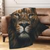 ARTXZDZ Lion Throw Blanket | Animal Fleece Blanket | Comfort Soft Warm Cover Blanket | Black Throw Blanket for Sofa Bed | 50 x 60 inches view 2