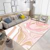 Abstract Art Pink Gold Marble Area Rug, Modern Light Luxury Living Room Rug, Soft Machine Washable Breathable Durable Carpet for Bedroom Room Girls Room Yoga Studio Hotel 3ftx6ft view 1