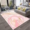 Abstract Art Pink Gold Marble Area Rug, Modern Light Luxury Living Room Rug, Soft Machine Washable Breathable Durable Carpet for Bedroom Room Girls Room Yoga Studio Hotel 3ftx6ft view 3