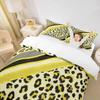 Leopard Print Kids Duvet Cover Set Twin Size,Abstract Cheetah Skin Fashion Bedding Set,Girls Boys Women Room Decor,Geometric Stripes Patchwork Comforter Cover,Yellow Bright Quilt Cover,1 Pillowcase view 3