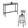 CEMKAR Bar Table and Chairs Set of 2, Small Bar Bistro Table and Upholstered Stool with Backrest 3 Pieces, Kitchen Dining Counter High Dining Table Set (Grey) view 2