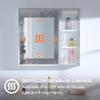WELLFOR 30 X 28 Inch LED Lighted Bathroom Medicine Cabinet with Mirror, Bathroom Vanity Mirror Cabinet with Dimmable Lights and Defogger, 3 Solid Wood Shelves, Ample Storage Space, Quiet Closing Door view 3