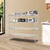 BANLICALI 2-Tier Overshelf, Stainless Steel Kitchen Island Organizer Rack, Floor Standing Storage Shelves Prep & Work Table for Kitchen Silver Each Tier Load 20kg/ 44.09lbs (12x59 Inch) view 4