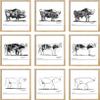 SIGNWIN Poster Set Pablo Picasso Geometric Bull Drawings Nature Animals Illustrations for Living Room, Bedroom, Office - 8"x10"x 9 view 1