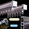 YJLTKL Ceiling Curtain Track Set - Room Divider Curtain Track, 3.3ft-19.7ft / 1-6m, Heavy Duty Aluminum Alloy Ceiling Track(Color:W-C-b1,Size:5.9ft/1.8m(2 * 90cm)) view 2