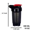GAISHION Shaker Bottle Protein Shakes Cup and 10-Ounce/300ML ShakerBottle with Whisk Balls, Protein ShakerBottles Set,Non-BPA plastic (Black+Grey(2PCS)) view 2